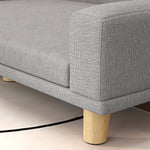 Canapé pour chien grand lit surélevé pour chien coussin lavable cadre en bois tissu polyester 98 x 67 x 25 cm gris