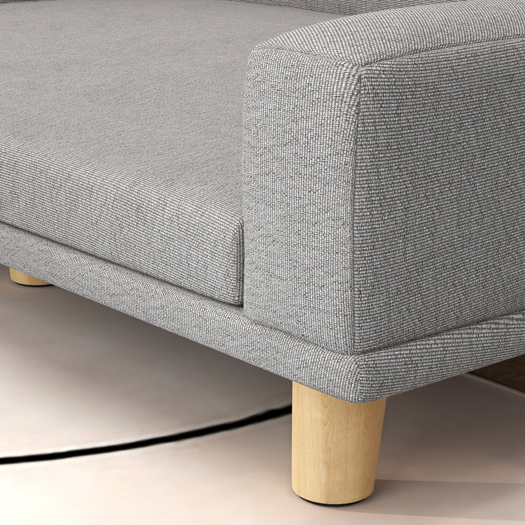 Canapé pour chien grand lit surélevé pour chien coussin lavable cadre en bois tissu polyester 98 x 67 x 25 cm gris