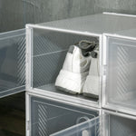 Lot de 8 boites cubes rangement à chaussures modulable avec portes transparentes - 25 x 35 x 19 cm