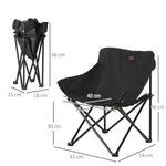 Chaise de camping pliable avec sac de transport et pochette latérale compact ultra légère noir