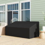 Housse de canapé exterieur imperméable 3 places, housse de banc de jardin 600D tissu oxford, 218 x 111 x 63/101 cm, noir
