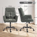 Chaise Bureau Ergonomique, Fauteuil de Bureau avec Hauteur Réglable, Assise Large, Fonction Bascule, Vert Foncé