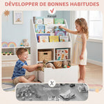 Boekenkast met opbergruimte, 3 planken, 2 nissen, grote lade, hout, wit