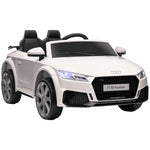 Voiture électrique enfant véhicule électrique enfant Audi TT RS 12 V 30 W V. Max. 3 Km/h télécommande 2,4G Effets sonores + Lumineux Blanc