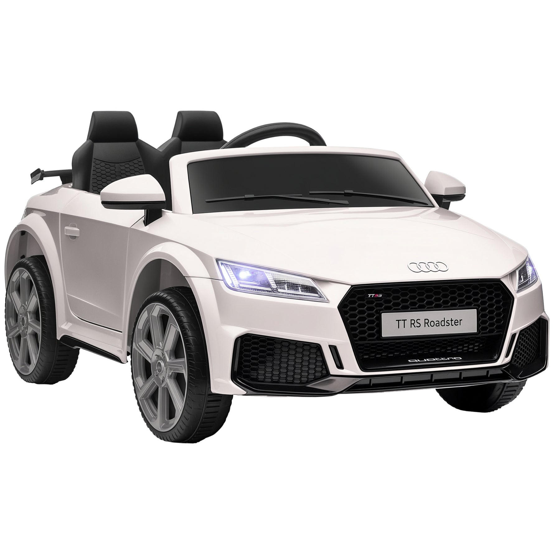 Voiture électrique enfant véhicule électrique enfant Audi TT RS 12 V 30 W V. Max. 3 Km/h télécommande 2,4G Effets sonores + Lumineux Blanc