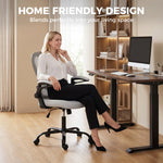 Chaise Bureau Ergonomique, Fauteuil de Bureau Maille, Accoudoirs Relevables, Hauteur Réglable, Fonction Bascule, Gris