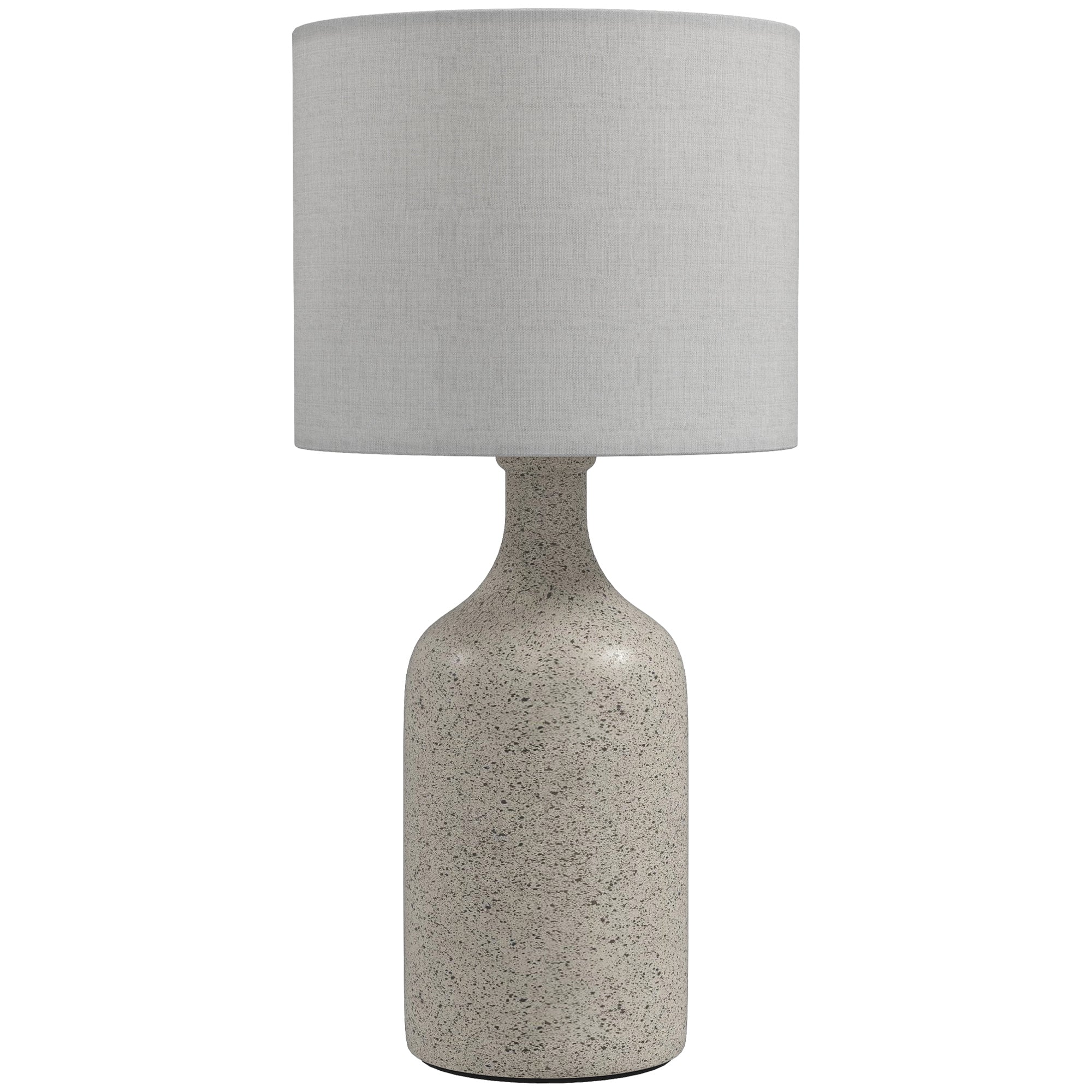Lampe de Table avec Base en Céramique et Abat-Jour en Lin, Lampe de Chevet Rétro avec Culot E27, Blanc et Sable