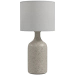 Lampe de Table avec Base en Céramique et Abat-Jour en Lin, Lampe de Chevet Rétro avec Culot E27, Blanc et Sable