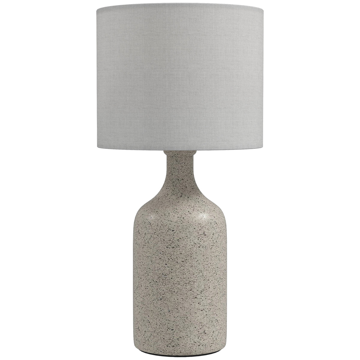 Lampe de Table avec Base en Céramique et Abat-Jour en Lin, Lampe de Chevet Rétro avec Culot E27, Blanc et Sable
