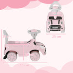 Porteur Enfants Voiture 18-36 Mois Volant klaxon et Butée Anti-bascule Charge 25 kg 53x25x35 cm Rose