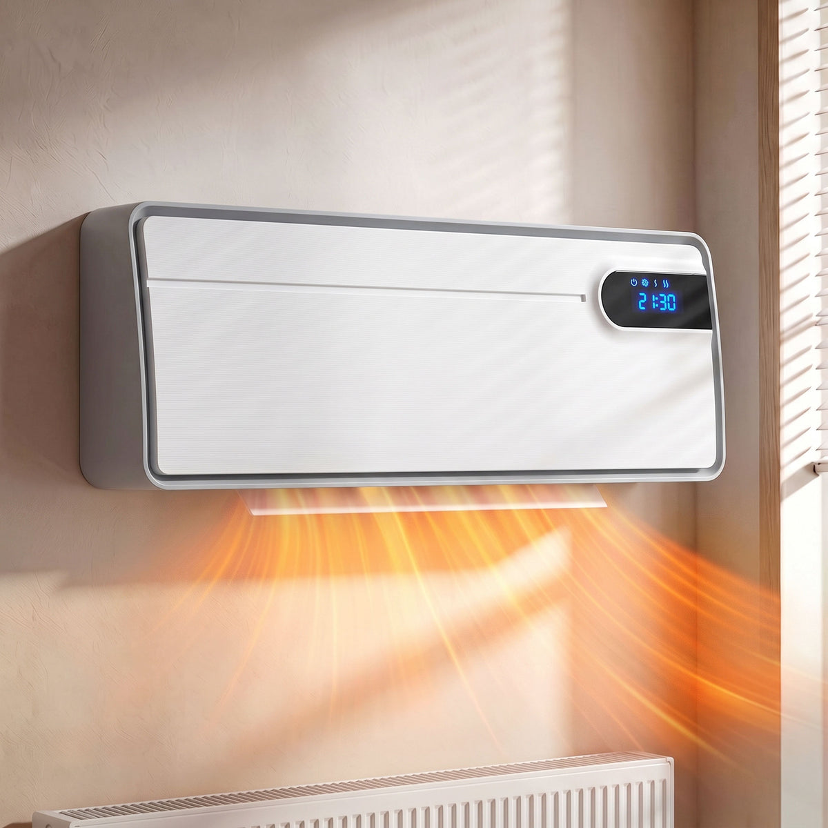 Intelligente Keramik-Wandheizung 2000 W, WLAN, kompatibel mit Alexa und Google Home, Oszillation, Weiß