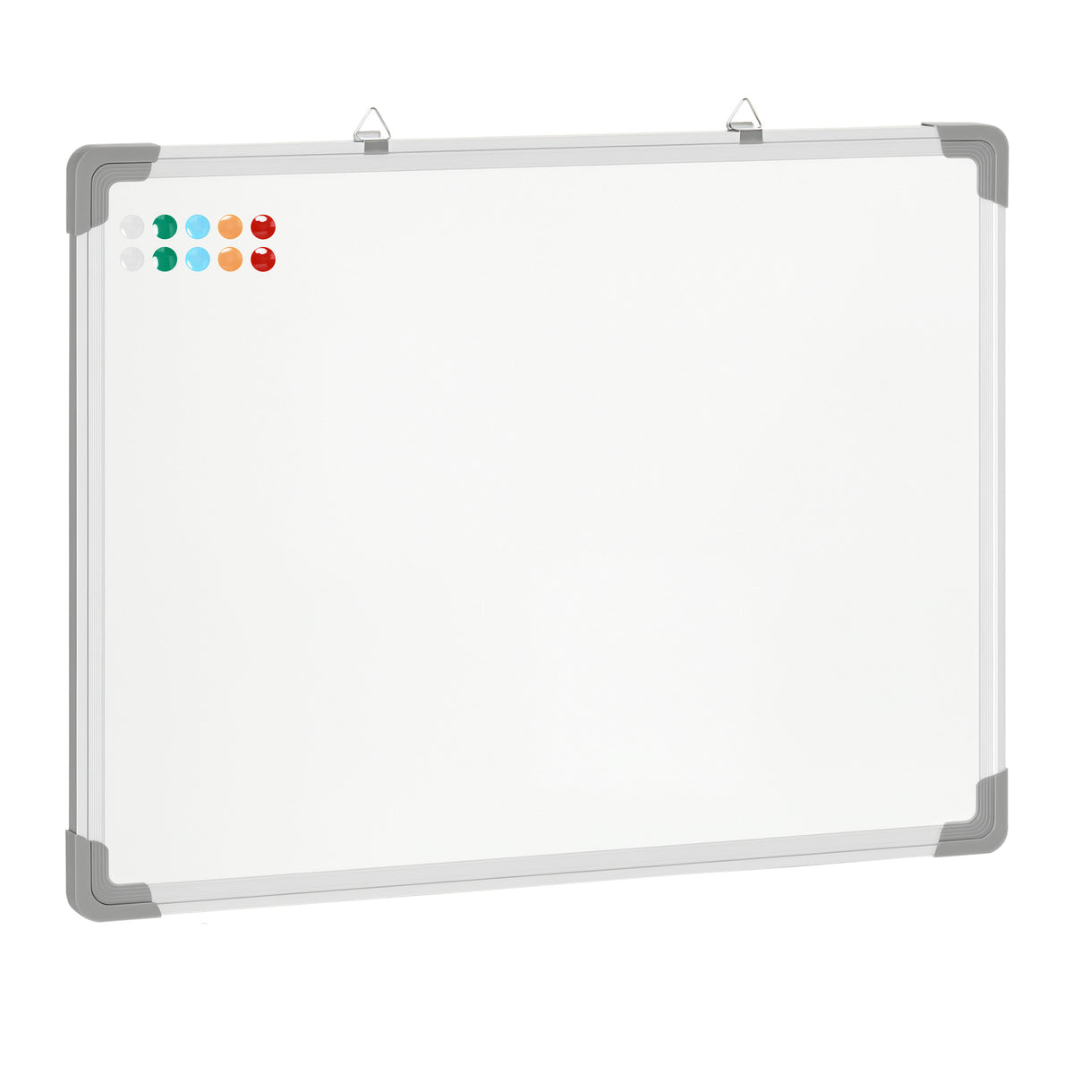 Magnetische Whiteboard mit Aluminiumrahmen 60 x 45 cm inklusive Marker, Schwamm und Magneten
