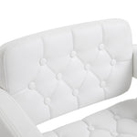 Tabouret de bar pivotant chaise de bar réglable en hauteur avec dossier repose-pieds et accoudoirs 61x50x93-113cm blanc