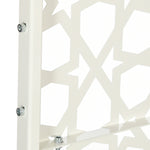 Panneau brise vue décoratif extérieur blanc à motif en métal - 92 x 45 x 198 cm