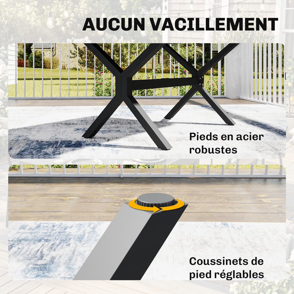 Table de Jardin Extensible Aluminium Table de Repas Extérieure Effet Bois 8-10 Personnes 214x85x73cm Gris Anthracite