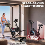Cyclette da Spinning Connessa con App Zwift e Kinomap Magnetica Silenziosa Schermo LCD 98 x 57 x 120 cm Nero
