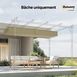 Toile de toit pour pergola tonnelle rétractable de 3 x 3 m - toile uniquement 250 x 255 cm beige