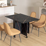 Tavolo pieghevole da cucina tavolo da pranzo pieghevole con 2 ribalte 2 ruote con freni 120 x 80 x 73 cm nero effetto marmo