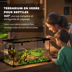 Boîte à reptiles boîte d'élevage de reptiles habitat de terrarium transparent couvercle coulissant noir