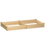 Carré Potager de jardin en Bois massif, Jardinière Surélevé avec séparateur, 235 x 121 x 26 cm, effet Bois Naturel