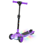 Electric scooter for children aged 6 to 10, foldable 3 wheels, zero-start, maximum speed 8 km/h 64x29x83cm purple