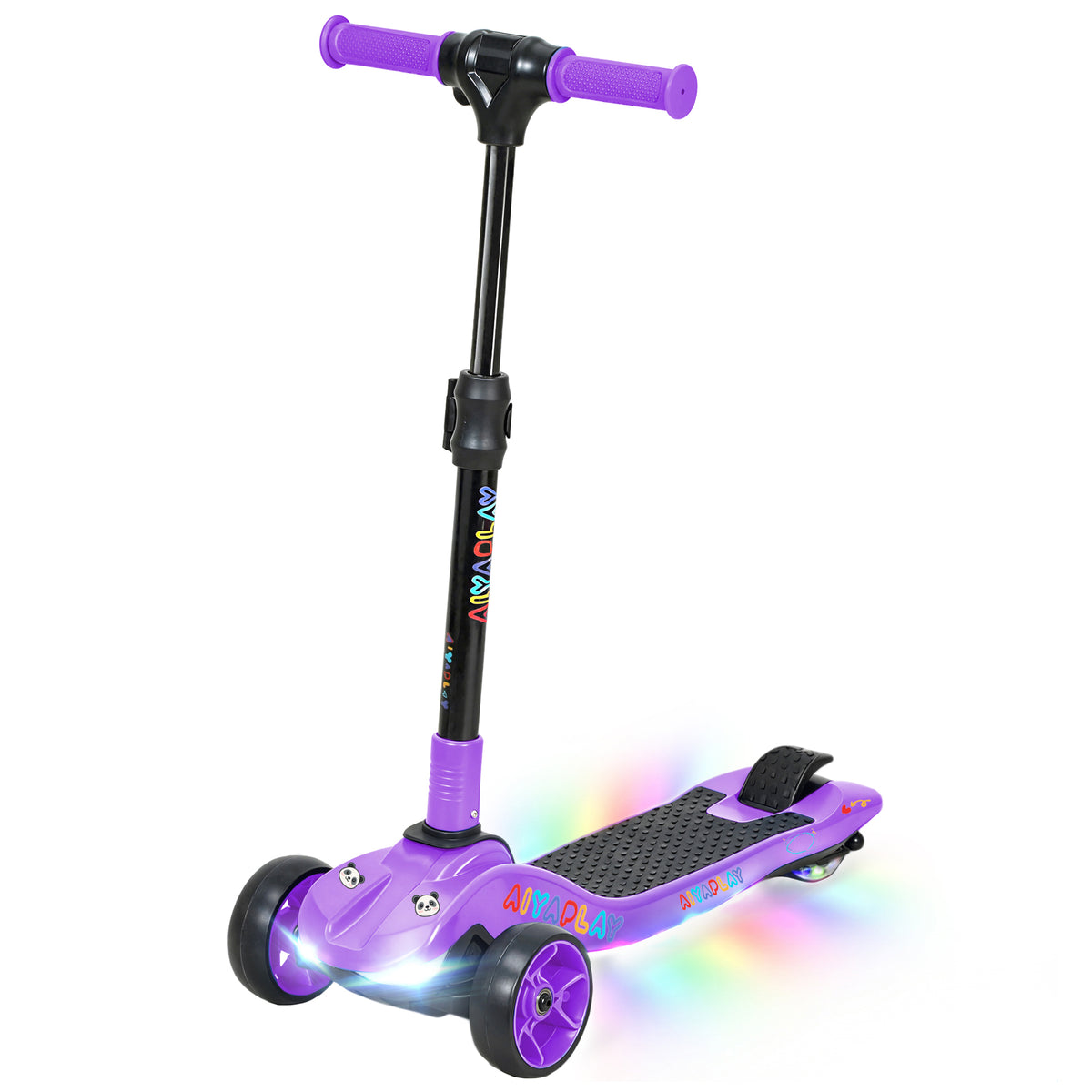 Electric scooter for children aged 6 to 10, foldable 3 wheels, zero-start, maximum speed 8 km/h 64x29x83cm purple