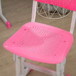 Bureau et chaise pour enfant avec support de lecture casier crochet et porte stylo 60 x 45x 90-102 cm rose