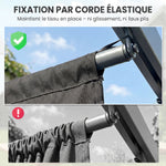 Toile de toit pour pergola tonnelle rétractable de 3 x 3 m - toile uniquement 250 x 255 cm gris foncé