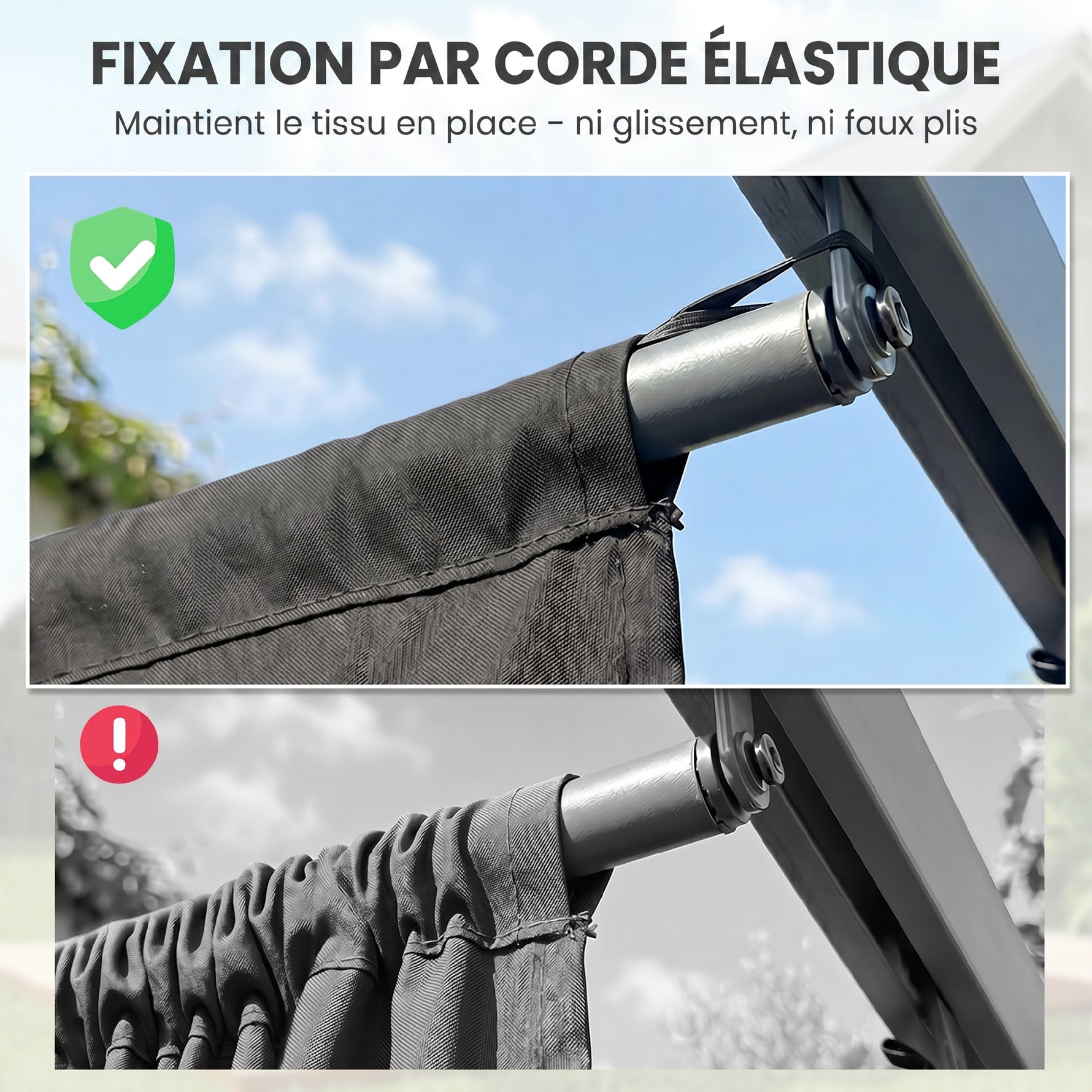 Toile de toit pour pergola tonnelle rétractable de 3 x 3 m - toile uniquement 250 x 255 cm gris foncé