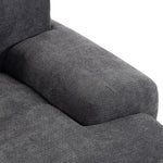 3-Seater Modular Corner Sofa with Chenille Ottoman, 300 cm Compressed Sofa with Deep Seat, 3 Cushions, Grey