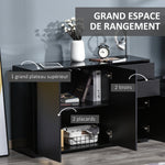 Buffet meuble de rangement 2 tiroirs coulissants 3 portes étagère réglable panneaux de particules 117 x 36 x 74 cm noir