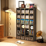 Meuble de rangement multimédia 456 CD/ 336 DVD - bibliothèque en bois avec étagères réglables, 89 x 130,5 cm, marron