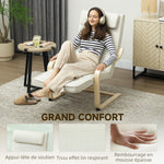 Fauteuil de salon fauteuil relax massant et chauffant dossier haut, appui-tête et repose-pieds, 67 x 95 x 101 cm, crème