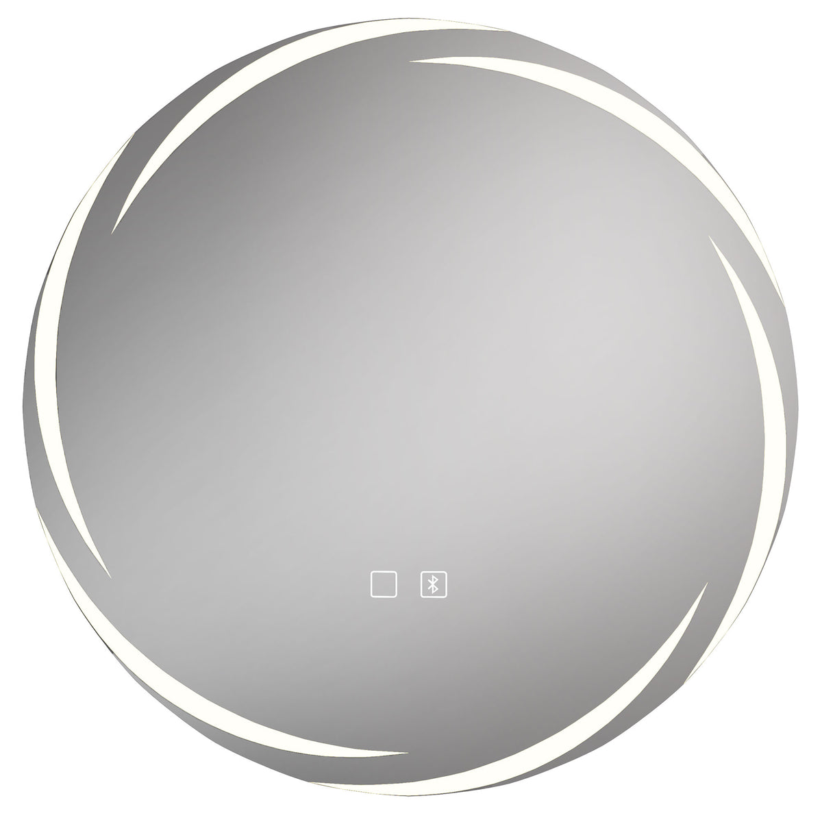 Espejo de baño redondo Ø 60 cm con LED delanteros y traseros, antivaho, altavoz Bluetooth, intensidad regulable