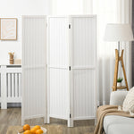 Paravent en bois séparateur de pièce closion intérieur pliable 3 panneaux en bois 120 x 170 cm blanc