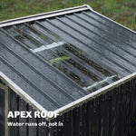 Abri de jardin en métal 2,42 m² cabane de jardin 213 x 130 x 185 cm avec fondation, porte coulissante gris foncé