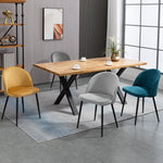 Lot de 4 chaises salle à manger chaise de cuisine scandinave chaise en velours rembourrée avec pieds effilés en métal, pour salon, salle à manger, multicolore