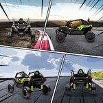 Voiture électrique enfant UTV KAWASAKI TERYX KRX 1000 12 V à 2 moteurs 25 W télécommande 2,4 Ghz 100 x 64 x 56 cm noir