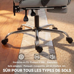 Chaise de bureau ergonomique, fauteuil de bureau inclinable avec repose-pieds, hauteur réglable, pivotante 360°, gris