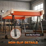 Lot de 2 Tréteaux Pliables en Métal, Charge Max. 500 kg, Tréteaux Portables, Hauteur Réglable 71-85,5cm, Orange