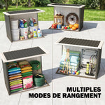 Abri de Jardin - cabane de jardin 1,09 m² - cabanon rangement outils 2 Portes verrouillables - dim. 147L x 86l x 134H cm - tôle d'acier Noir Blanc