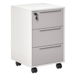Caisson de bureau à roulettes avec 3 tiroirs et serrure pour dossiers 40 x 40 x 63,5 cm blanc et gris