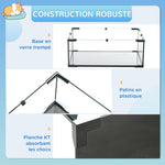 Cage hamster cage rongeur 3 niveaux avec roue rampes maisonnette abreuvoir mangeoire 60L x 40l x 54,5H cm noir