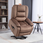 Fauteuil releveur électrique fauteuil relaxant dossier inclinable avec repose-pied télécommandes 90 x 93 x 110 cm marron