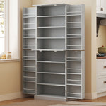 Credenza da cucina con armadietti, ripiano regolabile e portaspezie, 60 x 35 x 166 cm, grigio