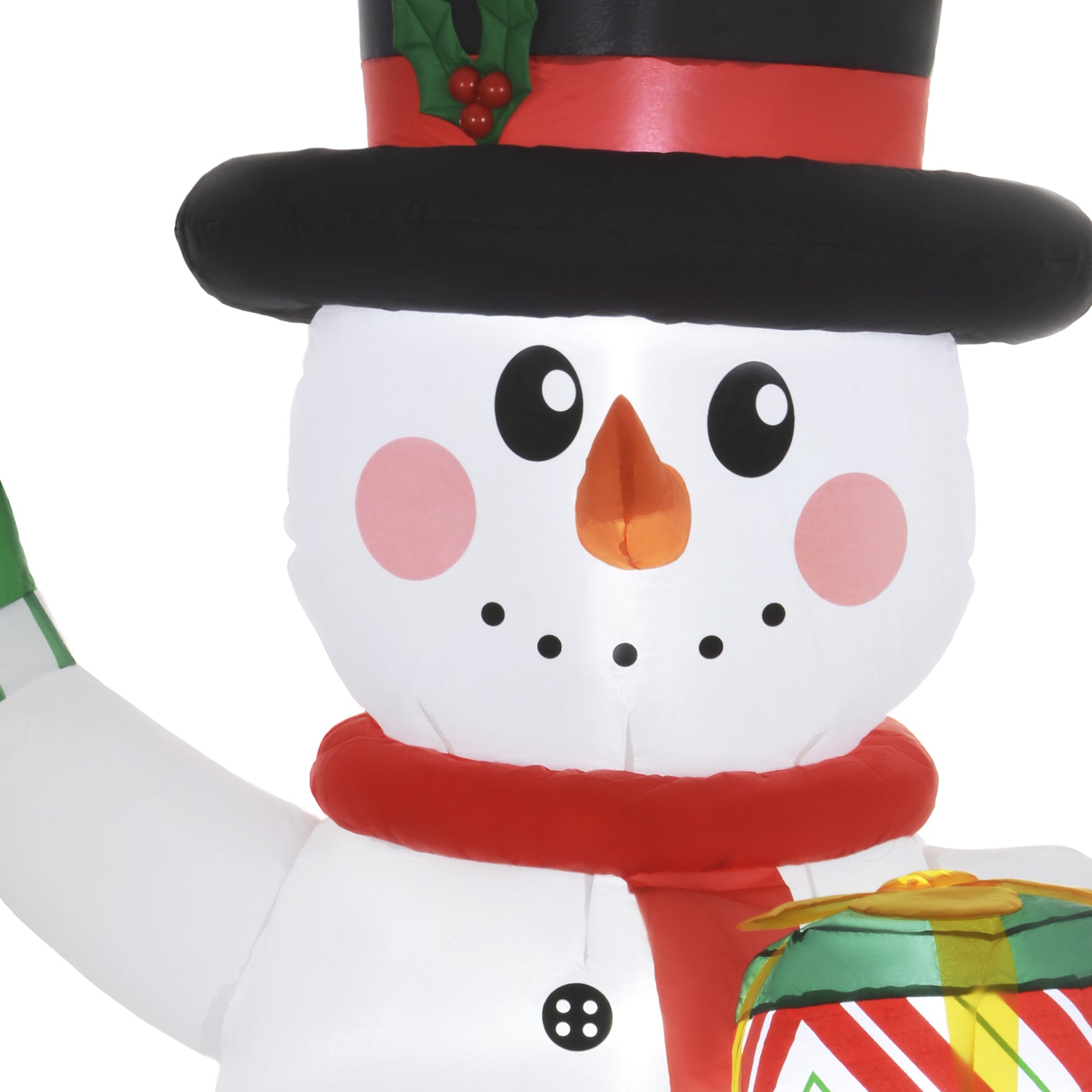 Bonhomme de neige gonflable de Noël de 180 cm avec lumières LED, matériel fixation et souffleur, intérieur et extérieur