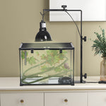 Support de lampe chauffante pour reptiles hauteur et largeur réglables pour amphibiens base en acier 32 x 9 x 67 cm noir