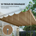 Toile de Toit pour Pergola Tonnelle Rétractable de 3 x 3 m - Toile Uniquement 250 x 255 cm, Ecru