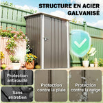 Abri de Jardin 1m² - Remise pour Outils - cabanon Porte verrouillable - dim. 1L x 1,03l x 1,6H m - tôle d'acier ondulée