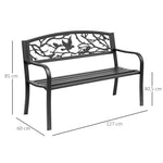 Banc de Jardin 2 Places banc extérieur jardin Style Rural Chic pour balcon terrasse patio 127 x 60 x 85 cm